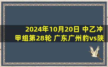 2024年10月20日 中乙冲甲组第28轮 广东广州豹vs陕西联合 全场录像